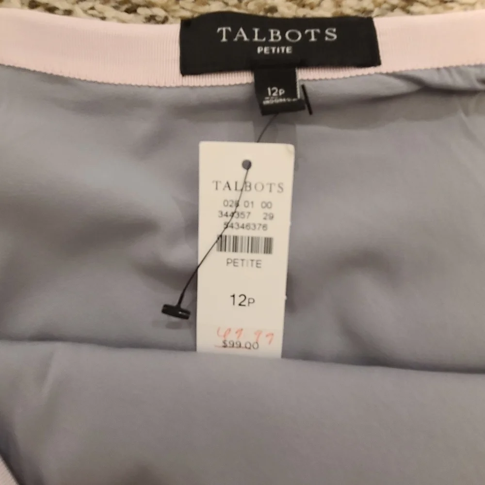 Talbots Buffalo Plaid Wool Blend Skirt Pink And Gray Size 12P Petite NWT